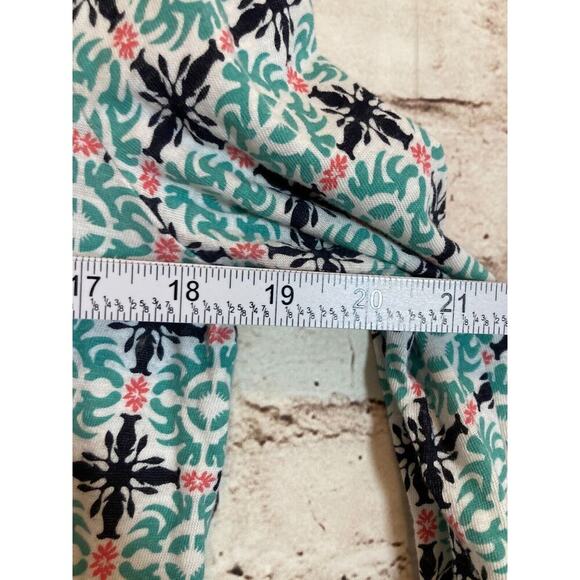 Talbots Top Womens Medium Tunic Turquoise Medallion Print Cotton Modal Stretch - Picture 7 of 12